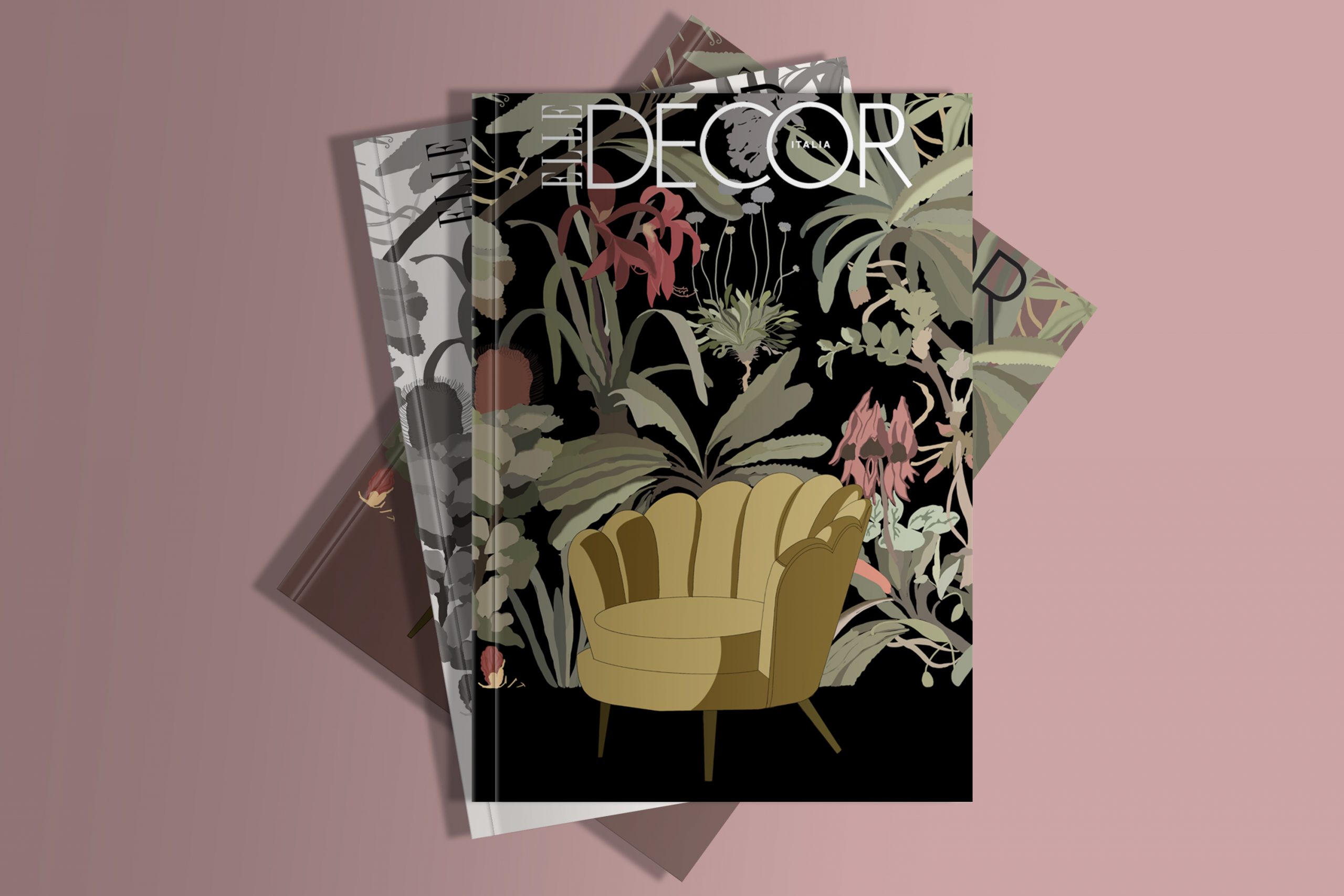 Mock up con illustrazione per Elle Decor